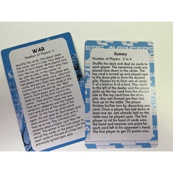 Marvel Avengers Giant 4"x6" Card Games War and Rummy In Nice Tin Box Ages 5+ - Picture 6 of 6